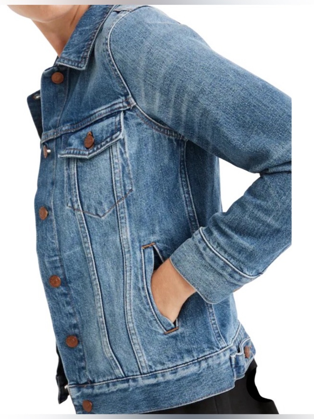 MADEWELL The Jean Jacket Pinter Wash Denim Trucker Jacket Size Medium